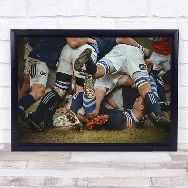 Giving It All rugby sport collision action Wall Art Print