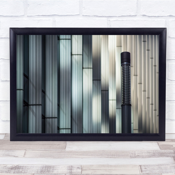 Lamppost blurry architecture zig zag walls Wall Art Print