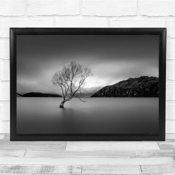 Landscape Black & White Lake Long Exposure Wall Art Print