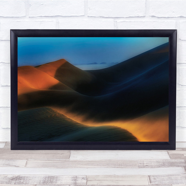 Landscape sunset desert The Hills blue sky Wall Art Print