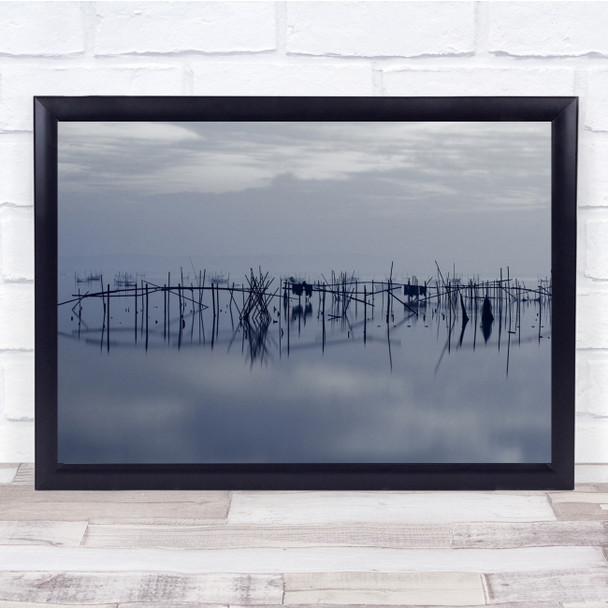 Landscape Water Pole Japan Seascape Sticks Wall Art Print