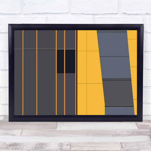 Lines Abstract Colors Yellow Black Grey In Wall Art Print