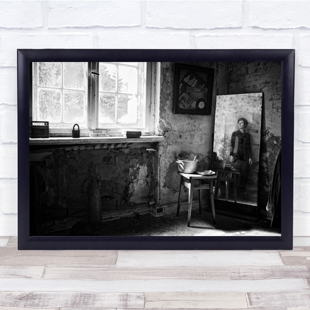 Memories Mirrors Window Person dirty house Wall Art Print