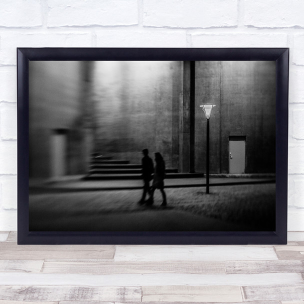 On Their Way Home people walking lamp post Wall Art Print