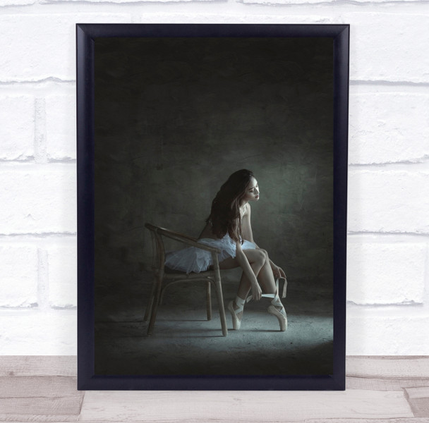Preparation ballerina sitting wooden chair Wall Art Print Preparation ballerina sitting wooden chair Wall Art Print