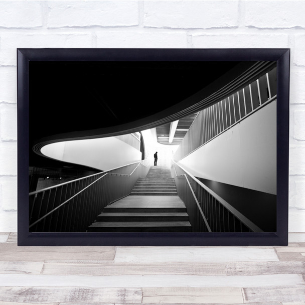 Stairs handrail curved architecture person Wall Art Print