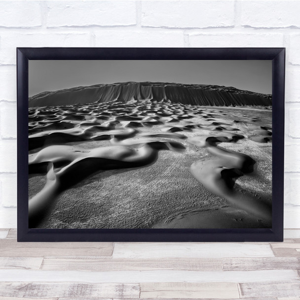 The Ripple Sand dunes hill black and white Wall Art Print