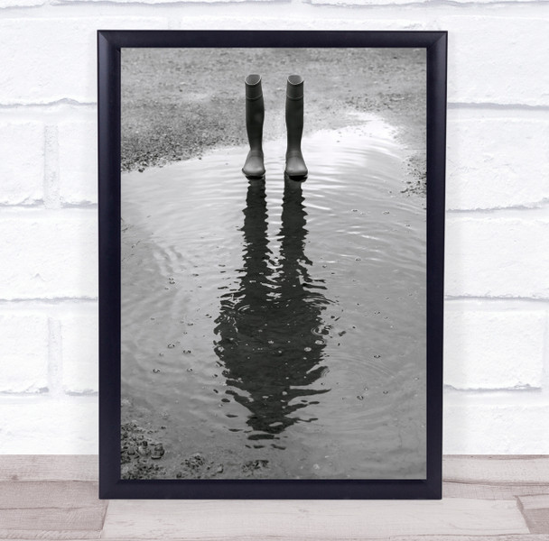 Traces Of Life wellington boots reflection Wall Art Print