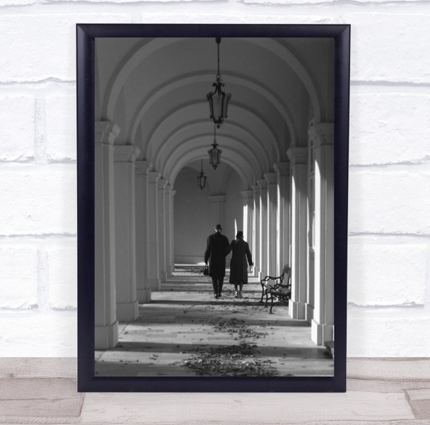 Vienna Couple archway shadows architecture Wall Art Print