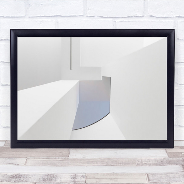 Architecture Lines Abstract Interior Blue Wall Art Print