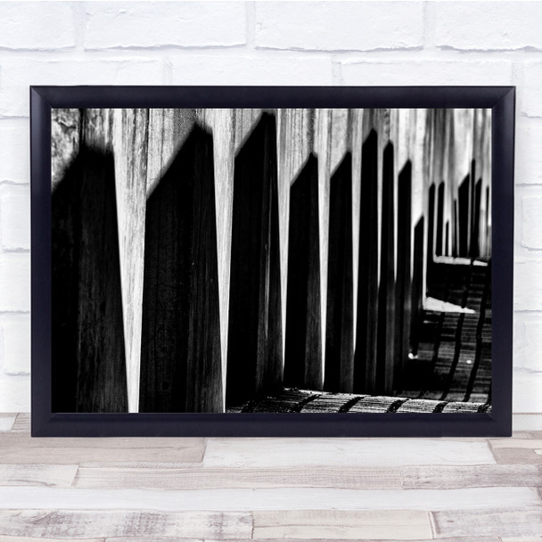 Black and white building shadows pavement Wall Art Print