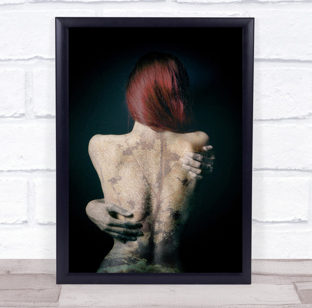 Draw My Breath creepy woman red hair back Wall Art Print