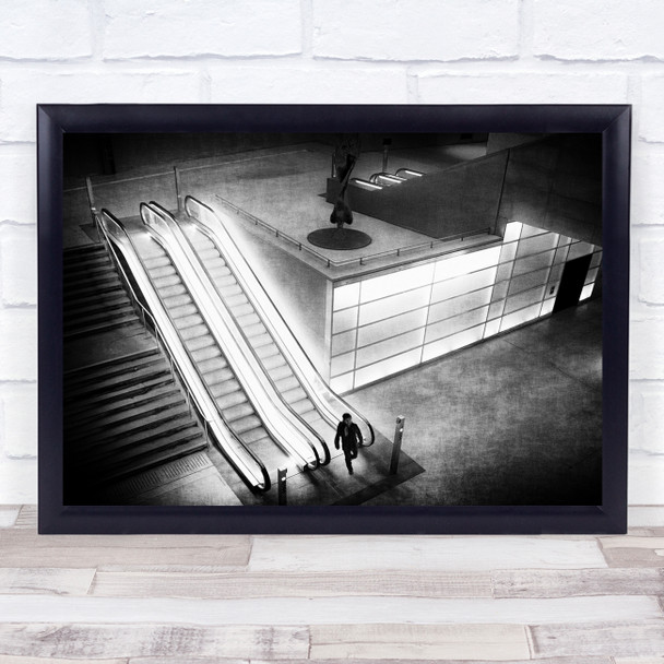 Escalator Berlin Station Night Our Man In Wall Art Print