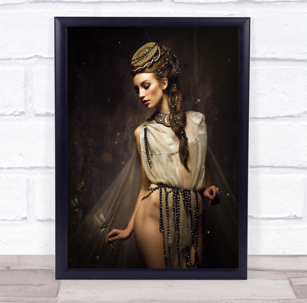 Helena woman old style clothes pose Greek Wall Art Print