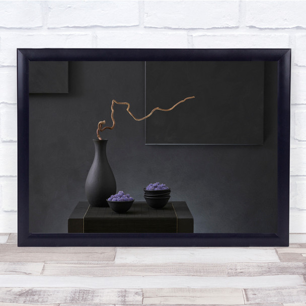 Minimalist Japan Purple Flower Still Life Wall Art Print