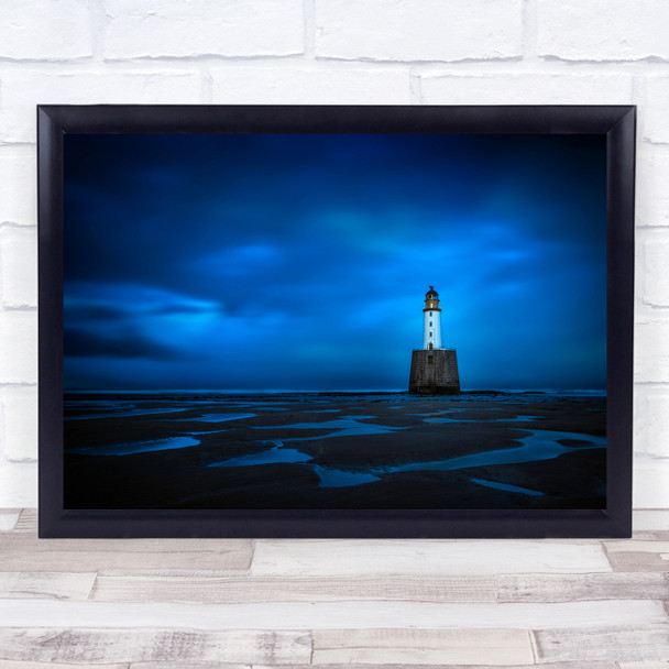Rattray Head Blue lighthouse architecture Wall Art Print