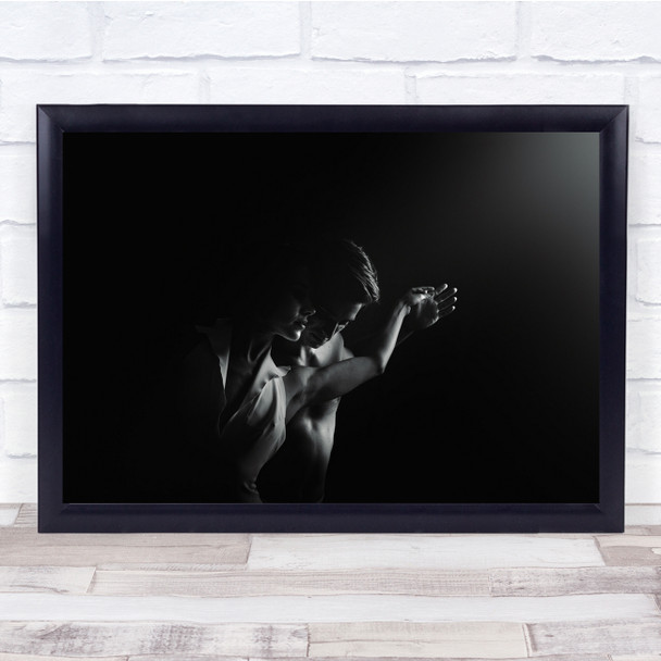 Dark Dancing people couple shadows moody Wall Art Print