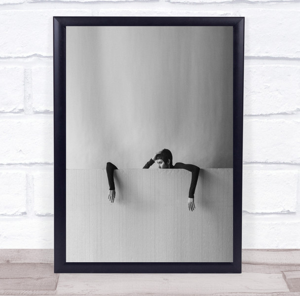 Mind Hands Movement arms black and white Wall Art Print