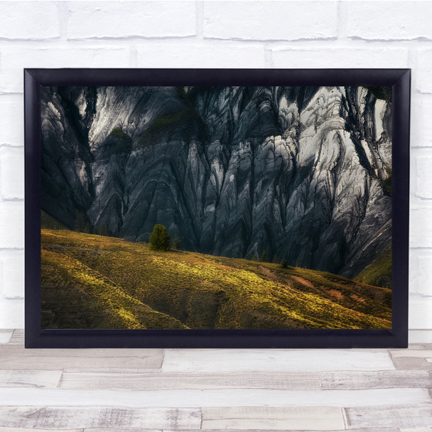 Panoramic Rock Field Landscape Mountains Wall Art Print