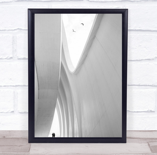 white building curve architecture people Wall Art Print