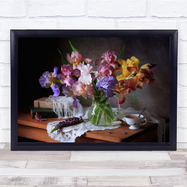 Bouquet Flowers Tea Vase Cup Still life Wall Art Print