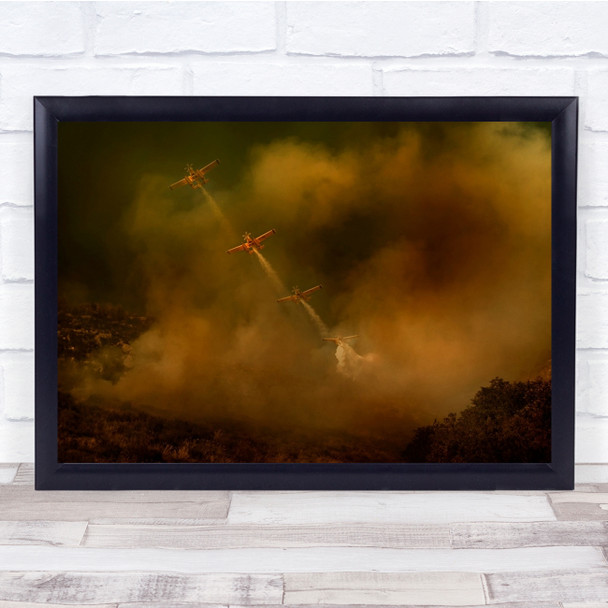 Firefighting Forest Airplanes Formation Wall Art Print