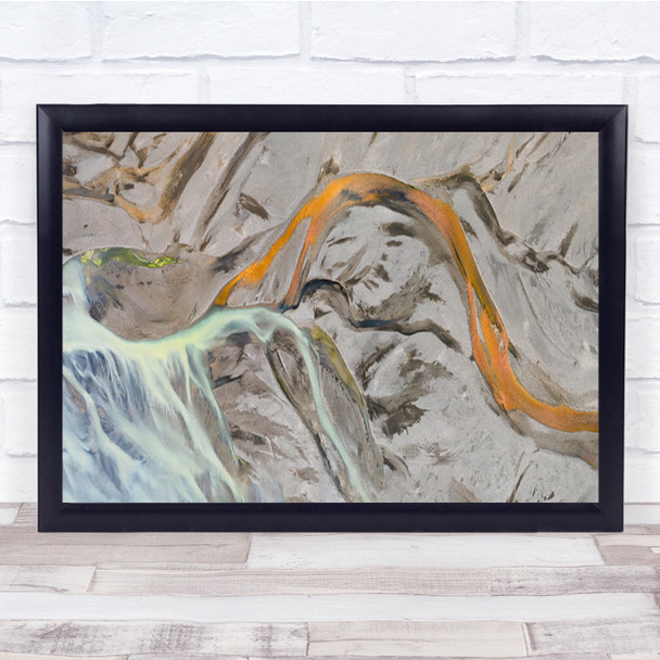 Iceland Stream Colour Painting On Earth Wall Art Print