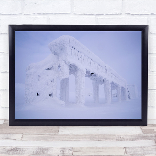 landscape minimal winter Abandoned Mine Wall Art Print