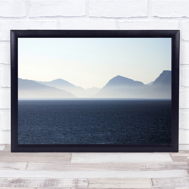 Panorama Morning Blue Mountain and lake Wall Art Print