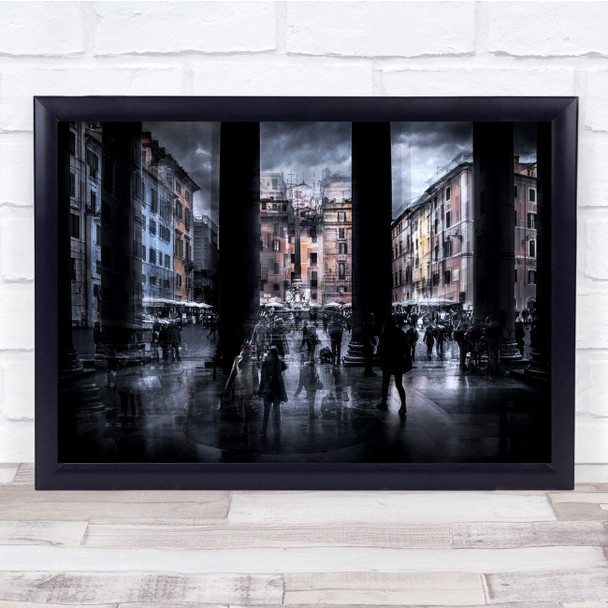 Roma People Dark Buildings Architecture Wall Art Print