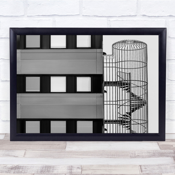 Stair Cage Side of Building Fire Escape Wall Art Print