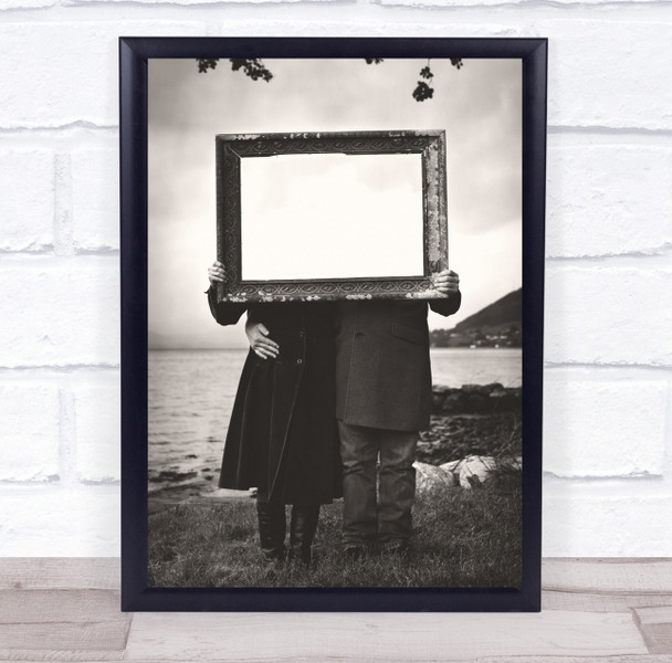 Who Are We White frame couple landscape Wall Art Print