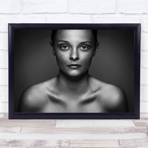 Woman Half naked collar bone model pose Wall Art Print