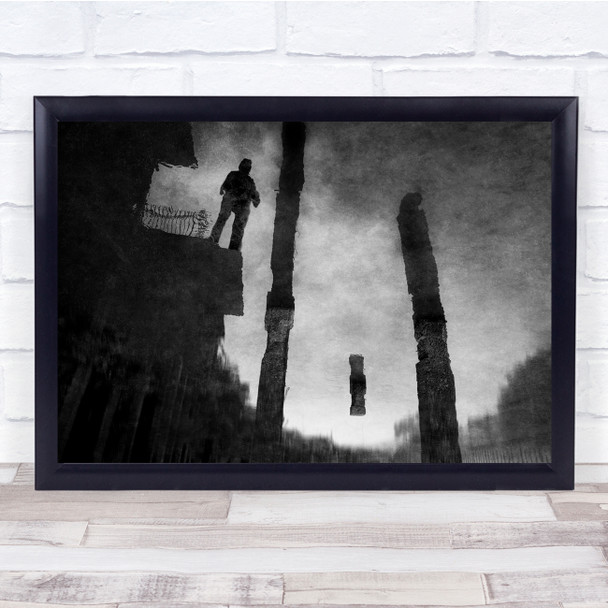 Inside The River Black White Low Angle Wall Art Print