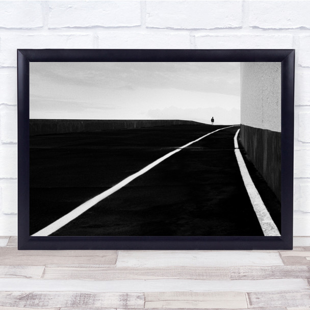 Nomad Distant Man black and white road Wall Art Print