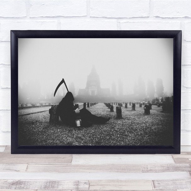 Surreal Portrait Model Death Graveyard Wall Art Print