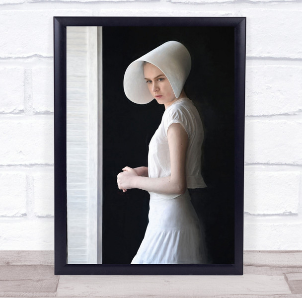 The Handmaid white clothing woman pose Wall Art Print