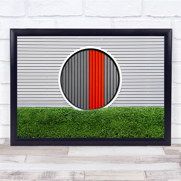 abstract architecture beams red grass Wall Art Print