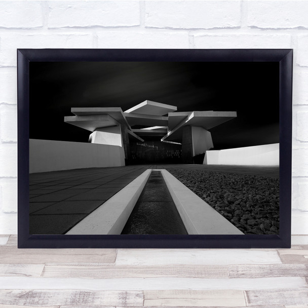 Black White Modern Architecture House Wall Art Print