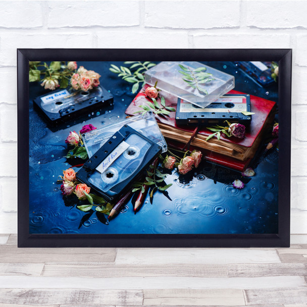 Cassette Rain Teenager Water droplets Wall Art Print