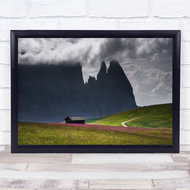 Landscape Farm Fog Mist Haze Mountain Wall Art Print