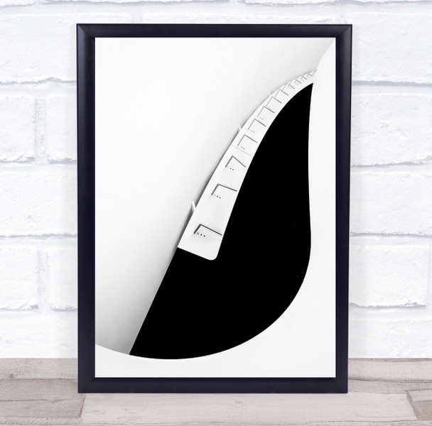 Abstract Geometry Contrast Shapes Black and white Desk Lamp Table Wall Art Print