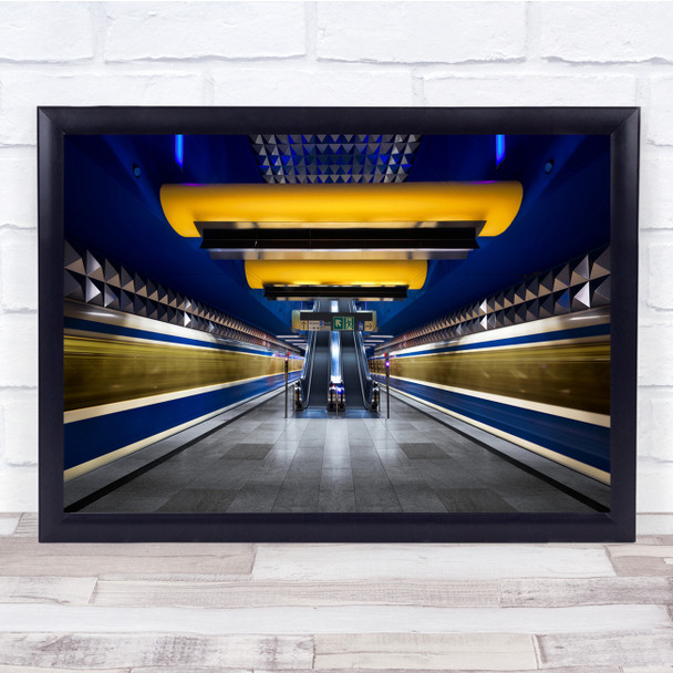 Germany SuBlack & Whiteay Underground Tube Platform long exposure Wall Art Print