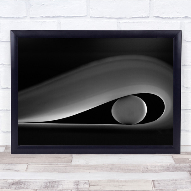 Contrast Shapes Egg Black White Abstract Composition Round Eye Food Still Print