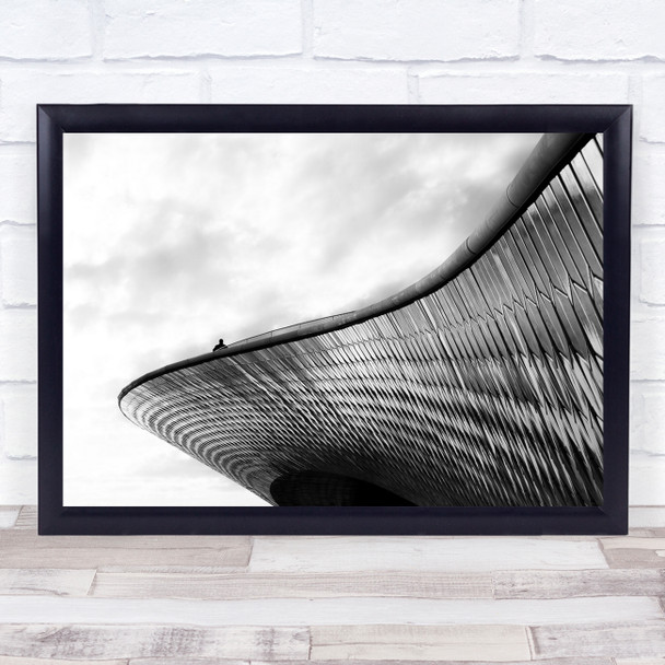 Lisbon Maat Portugal Black White Architecture Modern Metal Handrail Curve Print