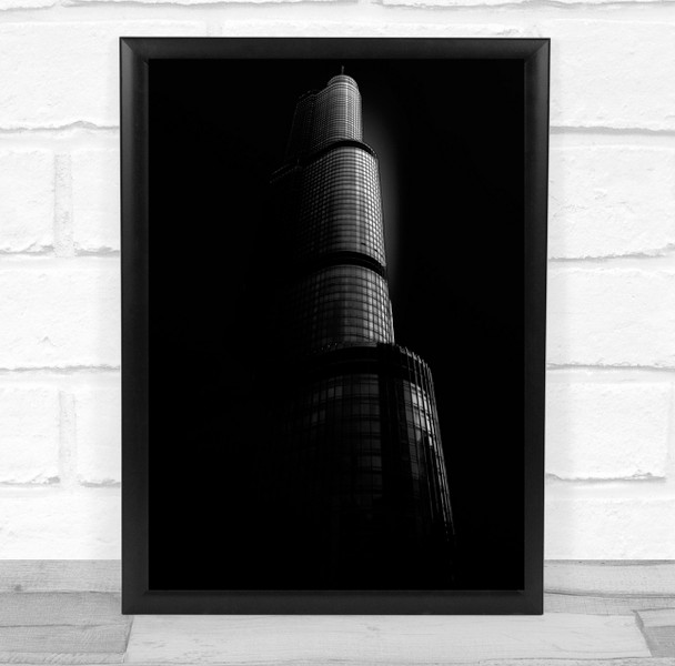 Black and white Abstract City Architecture Skyscraper Tower Black & White Print