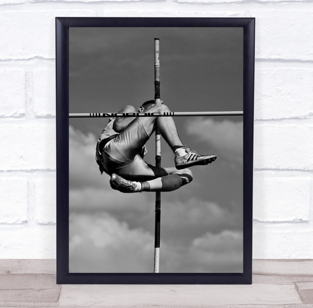 Sport Sports Black & White Jump Gravity Leap Fly Flying Flight Sky Clouds Print