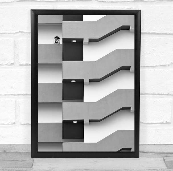 Stairs Staircase Street Architecture Black & White Black And White Person Print
