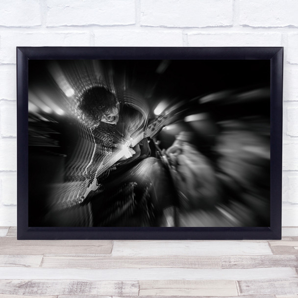 Performance Action Energy Guitar Music Sound Artist Black & White Play Print