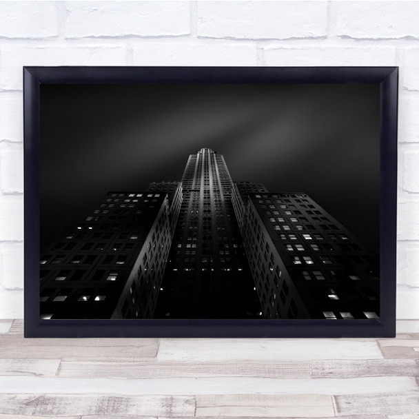 Architecture Cityscape City Skyscraper Building Dark New York Wall Art Print